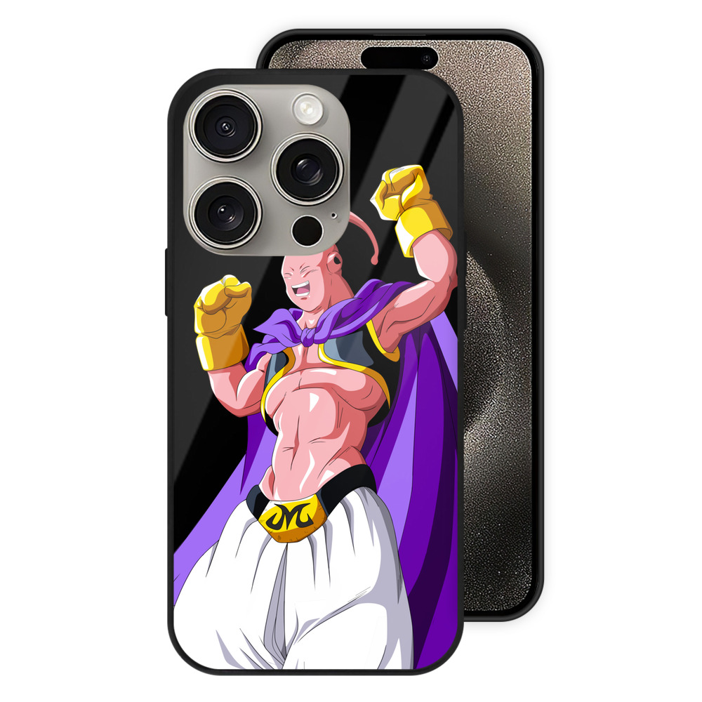 （画像用） ドラゴンボール 魔人ブウ DRAGON BALL Majin Buu 【iPhone15Pro対応】スマホケース 耐衝撃＆黄変防止 背面ガラス