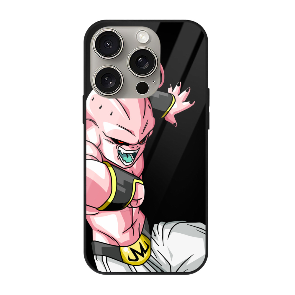 （画像用） ドラゴンボール 魔人ブウ DRAGON BALL Majin Buu 【iPhone15Pro対応】スマホケース 耐衝撃＆黄変防止 背面ガラス