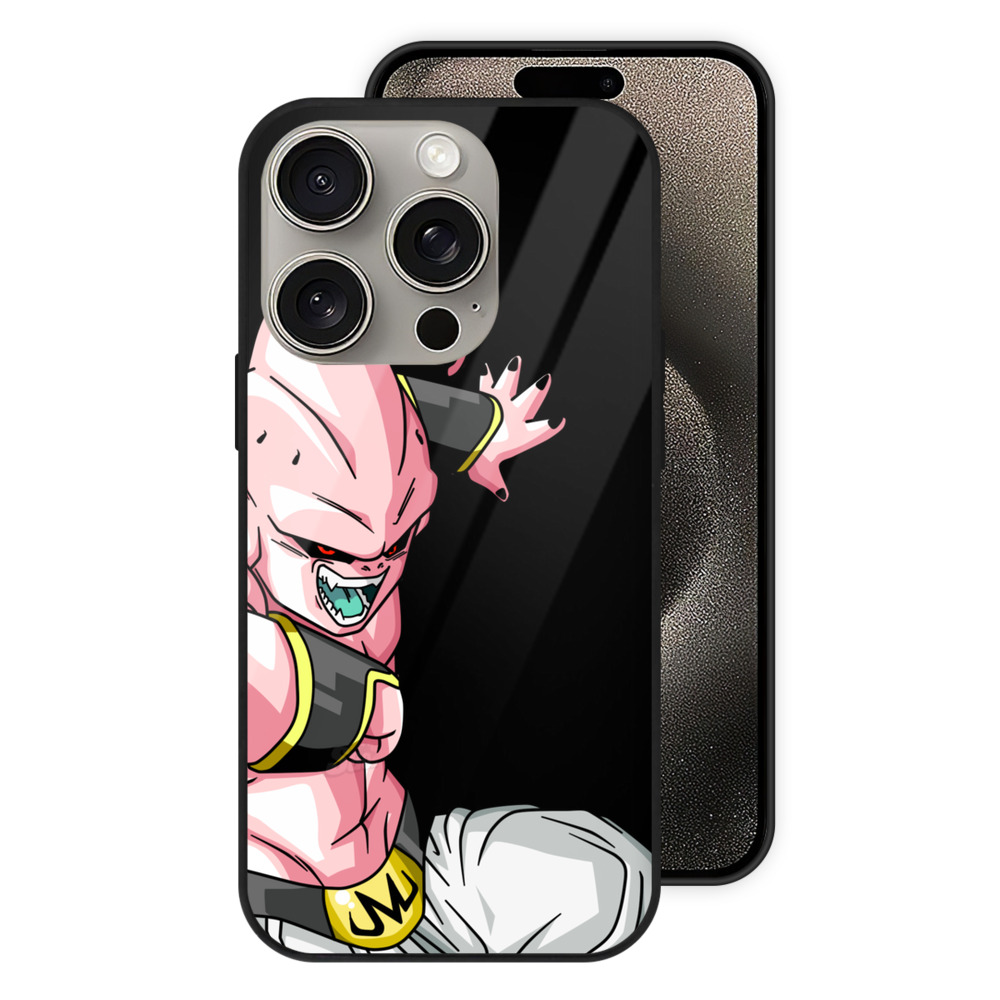 （画像用） ドラゴンボール 魔人ブウ DRAGON BALL Majin Buu 【iPhone15Pro対応】スマホケース 耐衝撃＆黄変防止 背面ガラス
