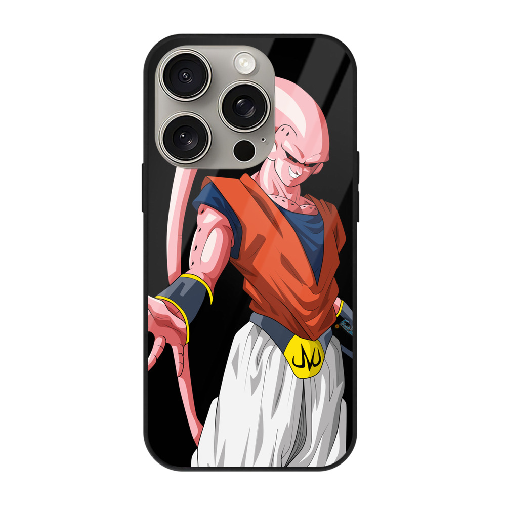（画像用） ドラゴンボール 魔人ブウ DRAGON BALL Majin Buu 【iPhone15Pro対応】スマホケース 耐衝撃＆黄変防止 背面ガラス