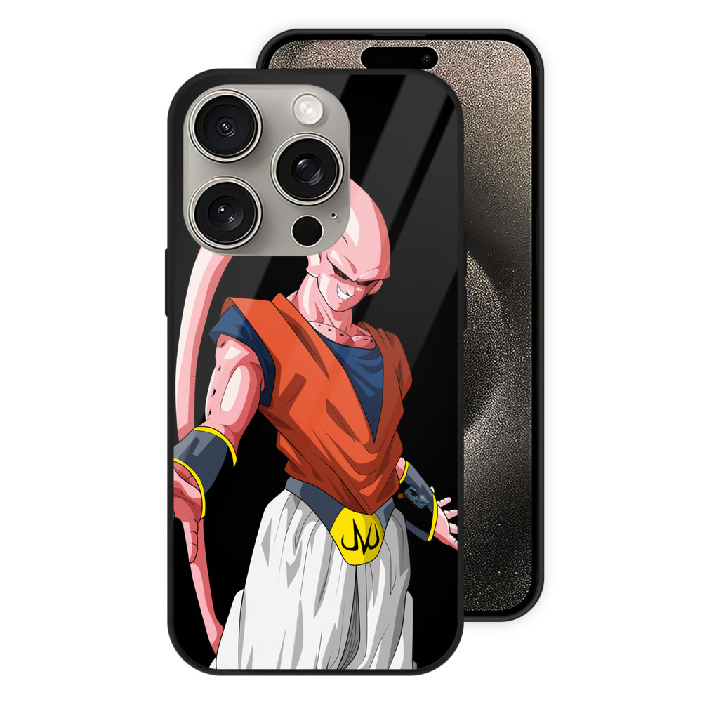 （画像用） ドラゴンボール 魔人ブウ DRAGON BALL Majin Buu 【iPhone15Pro対応】スマホケース 耐衝撃＆黄変防止 背面ガラス