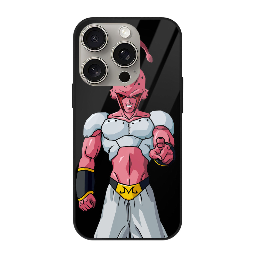 （画像用） ドラゴンボール 魔人ブウ DRAGON BALL Majin Buu 【iPhone15Pro対応】スマホケース 耐衝撃＆黄変防止 背面ガラス