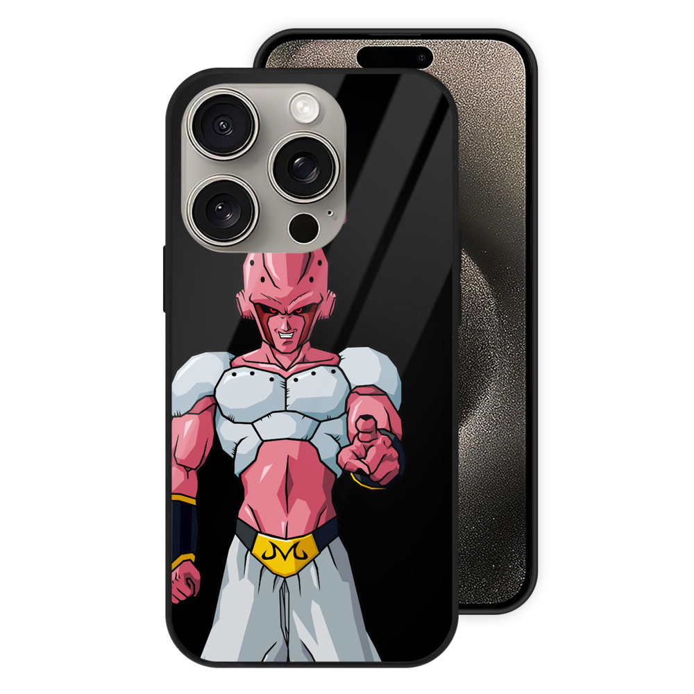 （画像用） ドラゴンボール 魔人ブウ DRAGON BALL Majin Buu 【iPhone15Pro対応】スマホケース 耐衝撃＆黄変防止 背面ガラス