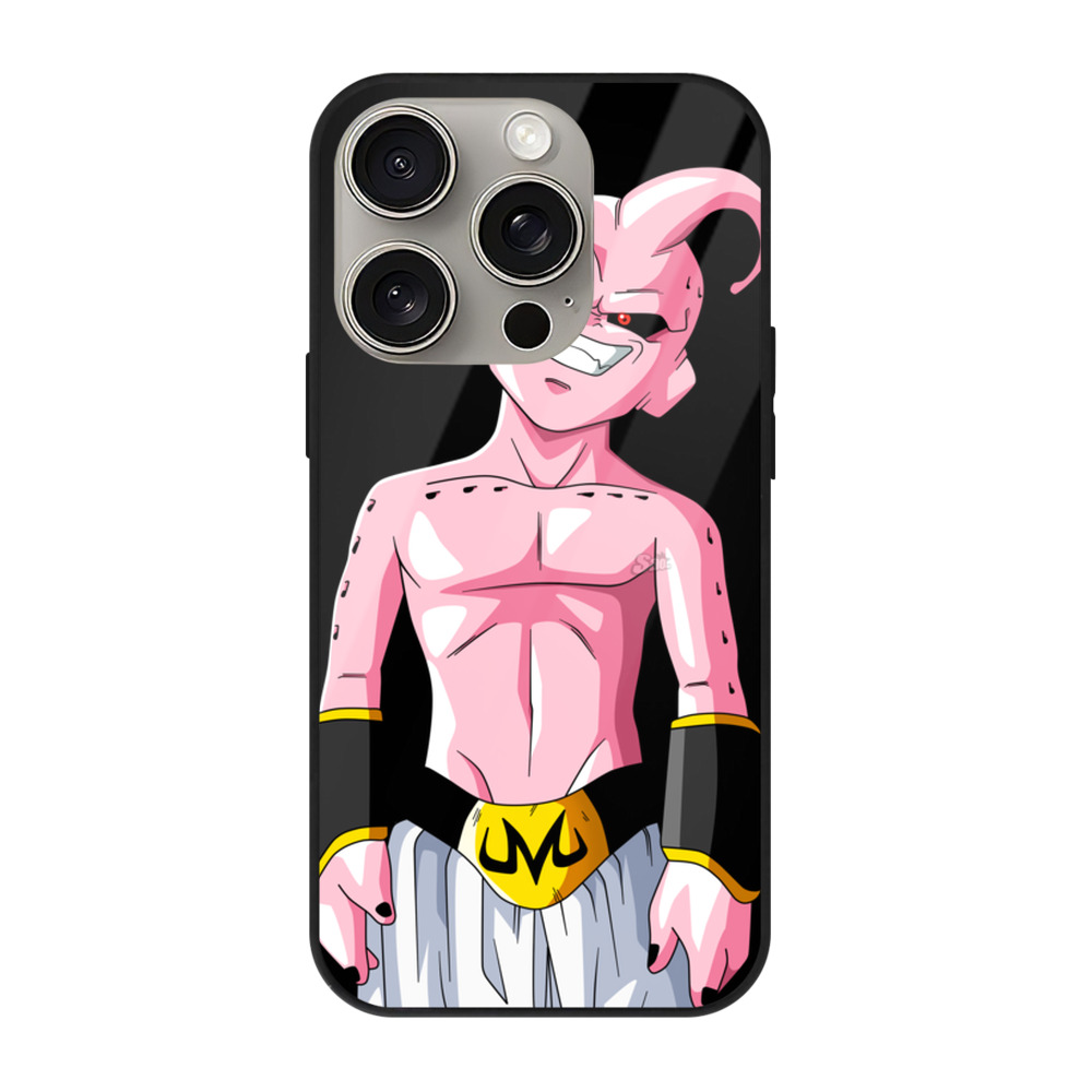 （画像用） ドラゴンボール 魔人ブウ DRAGON BALL Majin Buu 【iPhone15Pro対応】スマホケース 耐衝撃＆黄変防止 背面ガラス