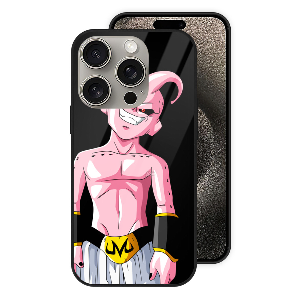（画像用） ドラゴンボール 魔人ブウ DRAGON BALL Majin Buu 【iPhone15Pro対応】スマホケース 耐衝撃＆黄変防止 背面ガラス
