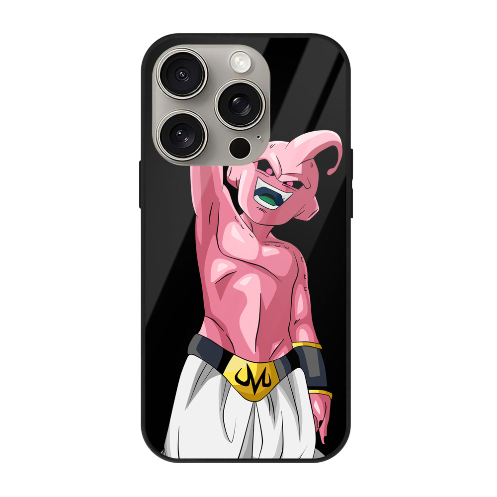 （画像用） ドラゴンボール 魔人ブウ DRAGON BALL Majin Buu 【iPhone15Pro対応】スマホケース 耐衝撃＆黄変防止 背面ガラス