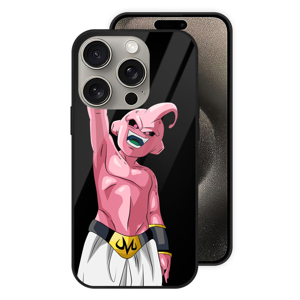 （画像用） ドラゴンボール 魔人ブウ DRAGON BALL Majin Buu 【iPhone15Pro対応】スマホケース 耐衝撃＆黄変防止 背面ガラス