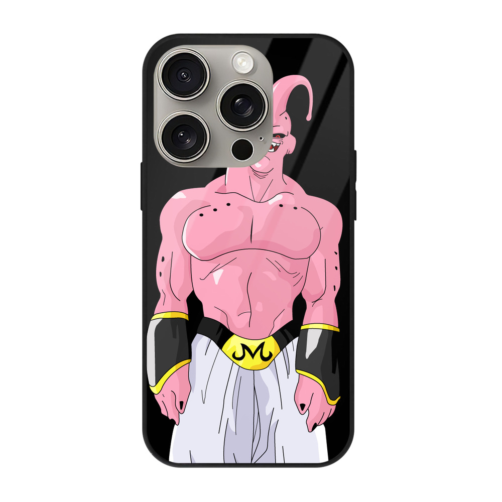 （画像用） ドラゴンボール 魔人ブウ DRAGON BALL Majin Buu 【iPhone15Pro対応】スマホケース 耐衝撃＆黄変防止 背面ガラス