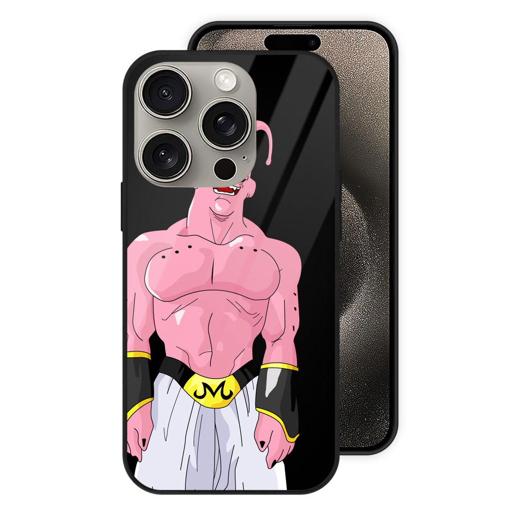 （画像用） ドラゴンボール 魔人ブウ DRAGON BALL Majin Buu 【iPhone15Pro対応】スマホケース 耐衝撃＆黄変防止 背面ガラス