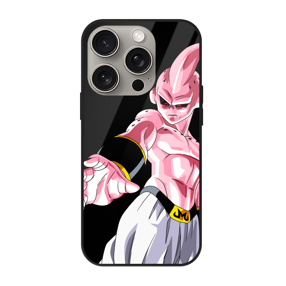 （画像用） ドラゴンボール 魔人ブウ DRAGON BALL Majin Buu 【iPhone15Pro対応】スマホケース 耐衝撃＆黄変防止 背面ガラス
