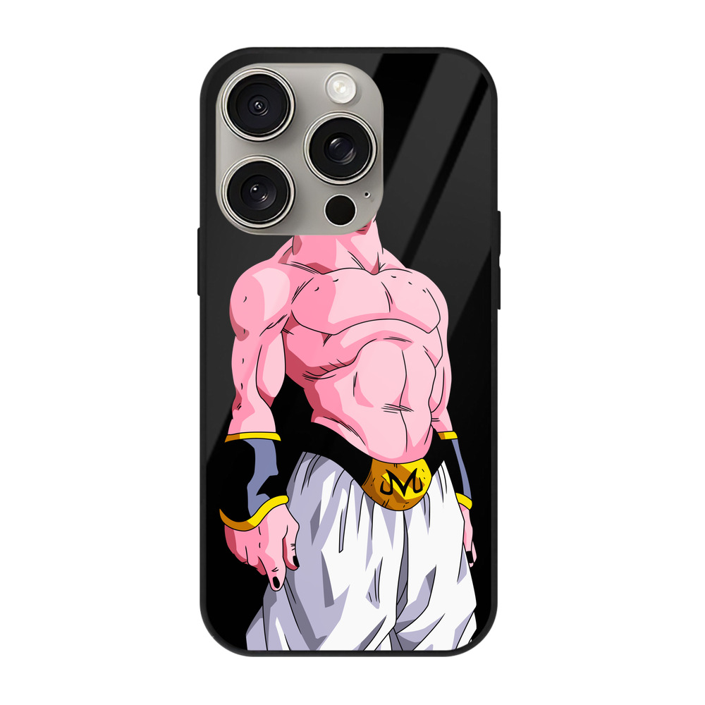 （画像用） ドラゴンボール 魔人ブウ DRAGON BALL Majin Buu 【iPhone15Pro対応】スマホケース 耐衝撃＆黄変防止 背面ガラス