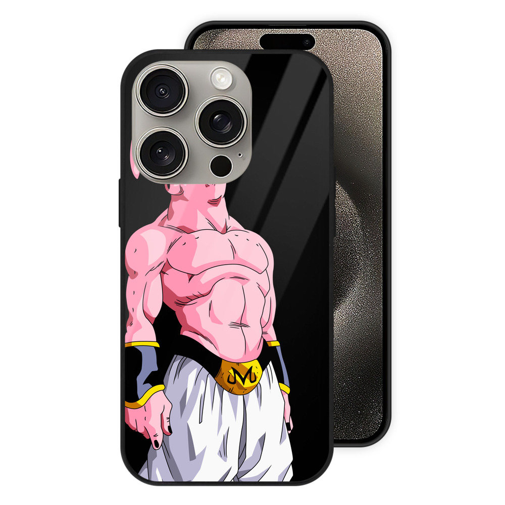 （画像用） ドラゴンボール 魔人ブウ DRAGON BALL Majin Buu 【iPhone15Pro対応】スマホケース 耐衝撃＆黄変防止 背面ガラス