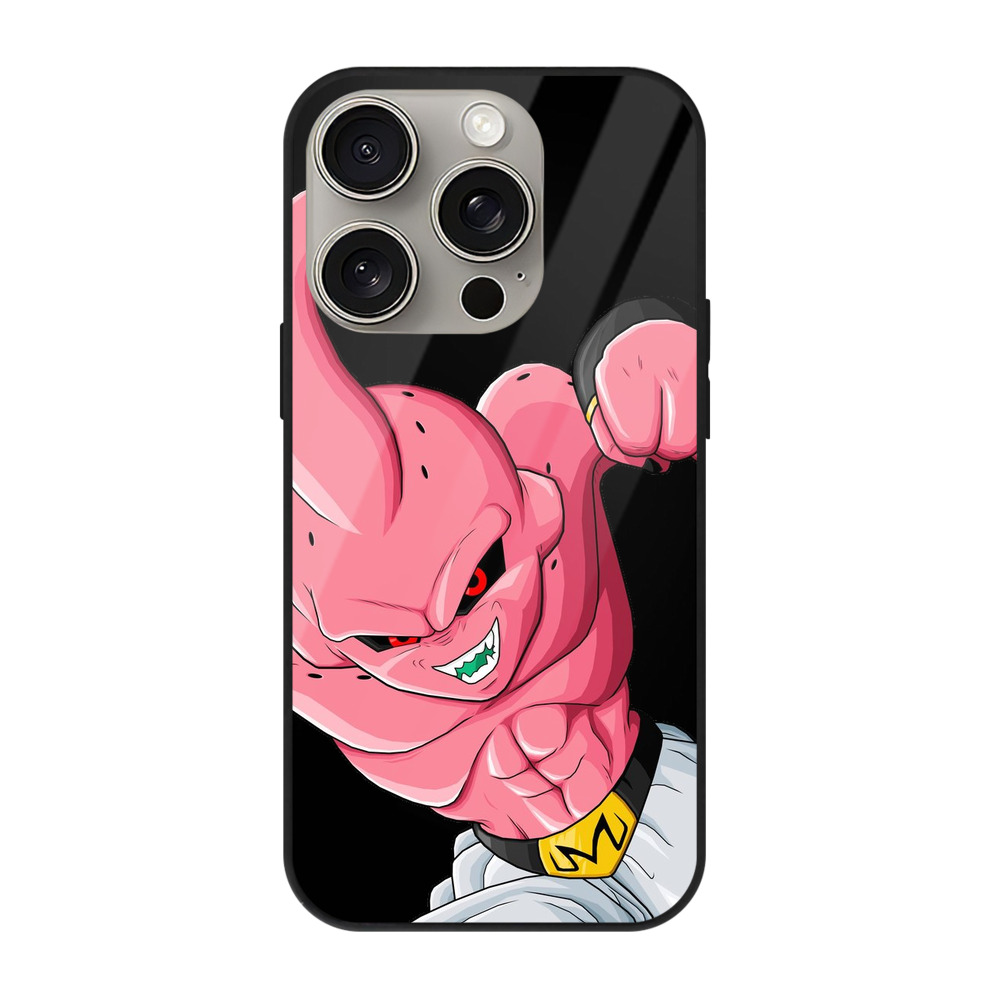 （画像用） ドラゴンボール 魔人ブウ DRAGON BALL Majin Buu 【iPhone15Pro対応】スマホケース 耐衝撃＆黄変防止 背面ガラス