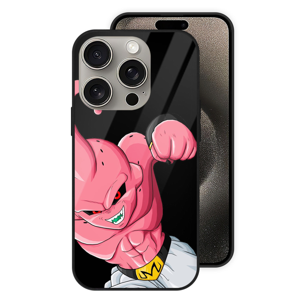 （画像用） ドラゴンボール 魔人ブウ DRAGON BALL Majin Buu 【iPhone15Pro対応】スマホケース 耐衝撃＆黄変防止 背面ガラス
