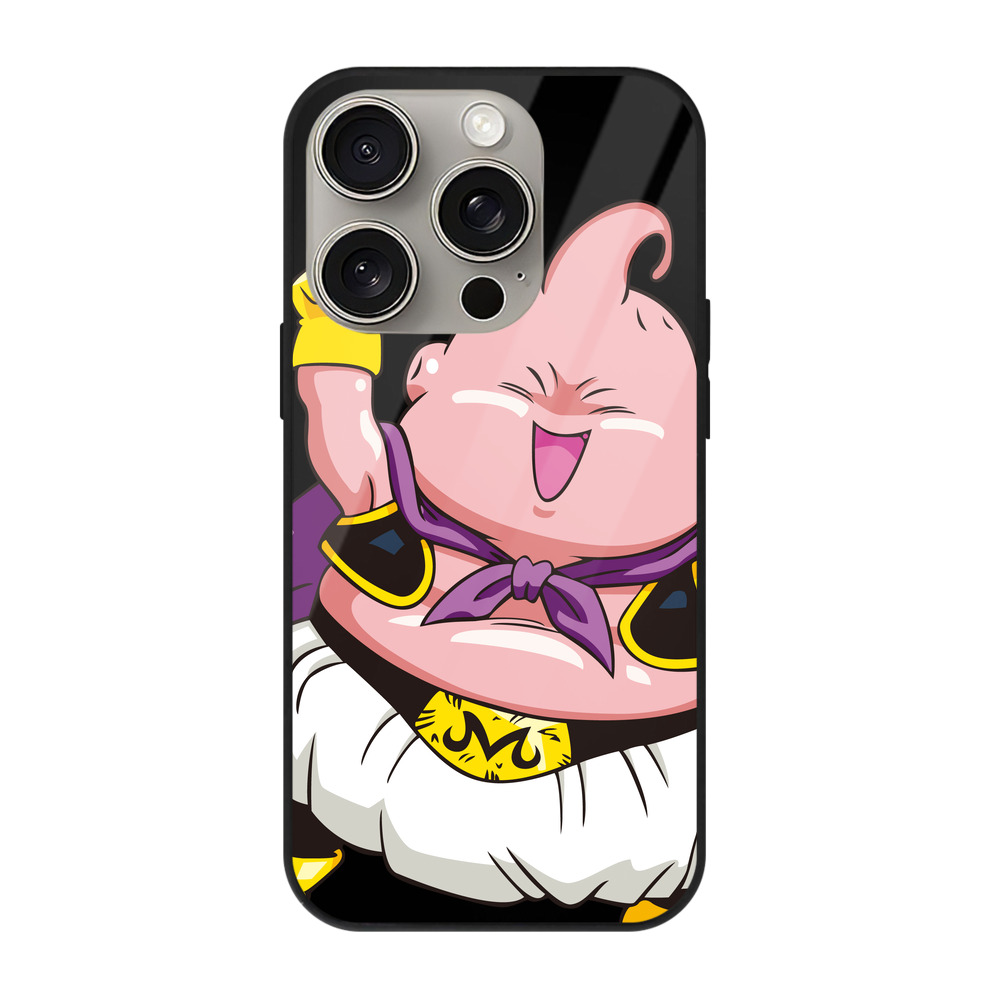 （画像用） ドラゴンボール 魔人ブウ DRAGON BALL Majin Buu 【iPhone15Pro対応】スマホケース 耐衝撃＆黄変防止 背面ガラス