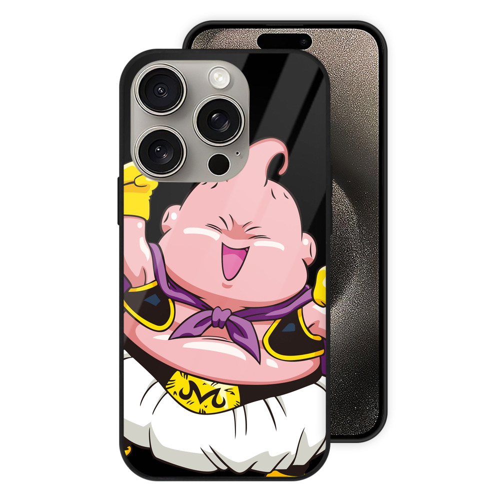 （画像用） ドラゴンボール 魔人ブウ DRAGON BALL Majin Buu 【iPhone15Pro対応】スマホケース 耐衝撃＆黄変防止 背面ガラス