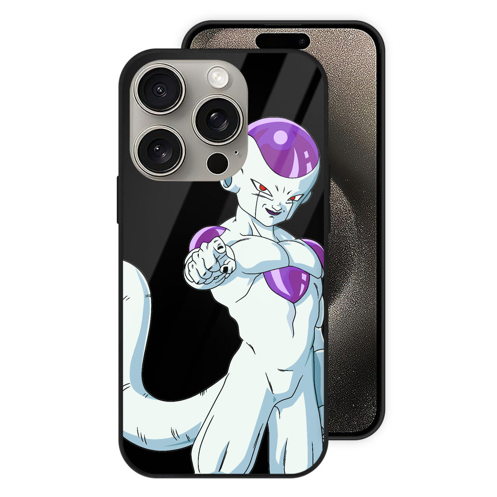 （画像用） ドラゴンボール フリーザ DRAGON BALL Frieza 【iPhone15Pro対応】スマホケース 耐衝撃＆黄変防止 背面ガラス