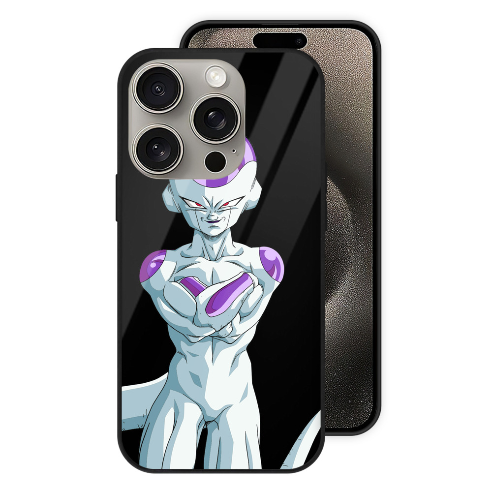 （画像用） ドラゴンボール フリーザ DRAGON BALL Frieza 【iPhone15Pro対応】スマホケース 耐衝撃＆黄変防止 背面ガラス