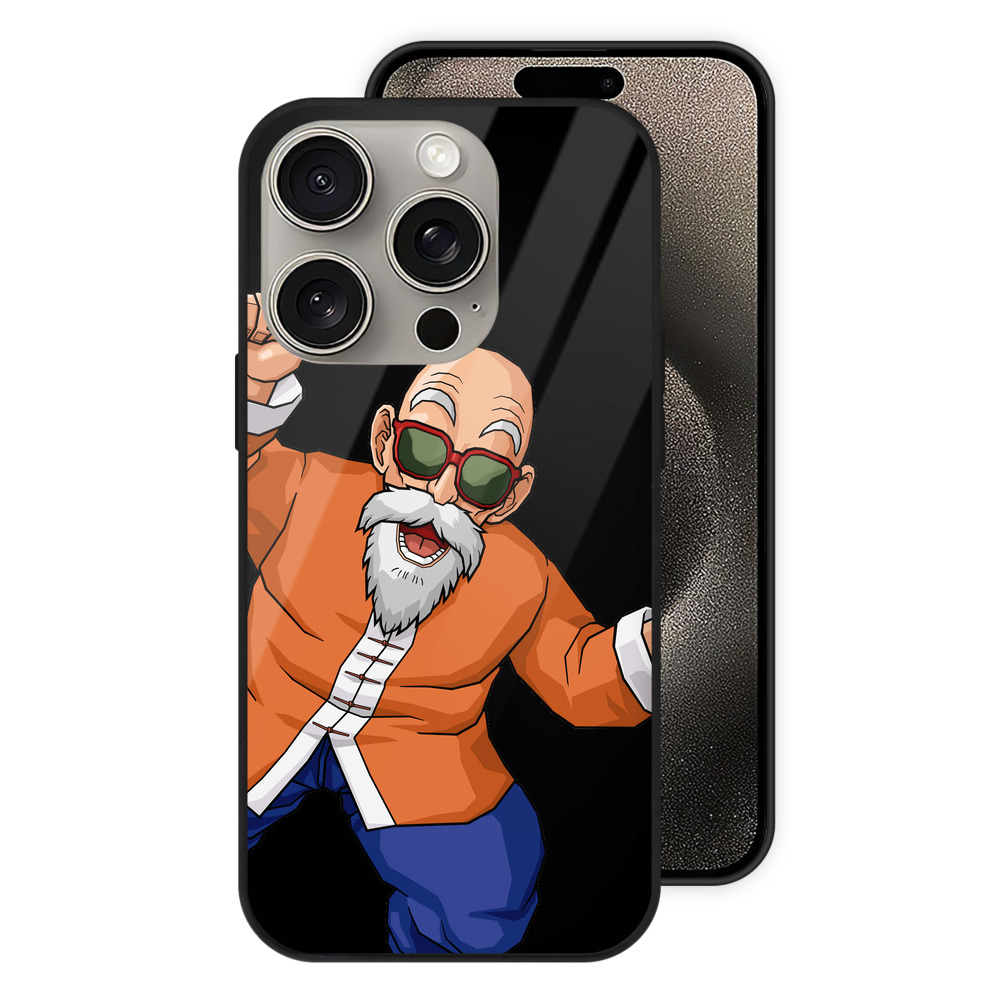 （画像用） ドラゴンボール 亀仙人（かめせんにん） DRAGON BALL Master Roshi Kame Sennin 【iPhone15Pro対応】スマホケース 耐衝撃＆黄変防止 背面ガラス