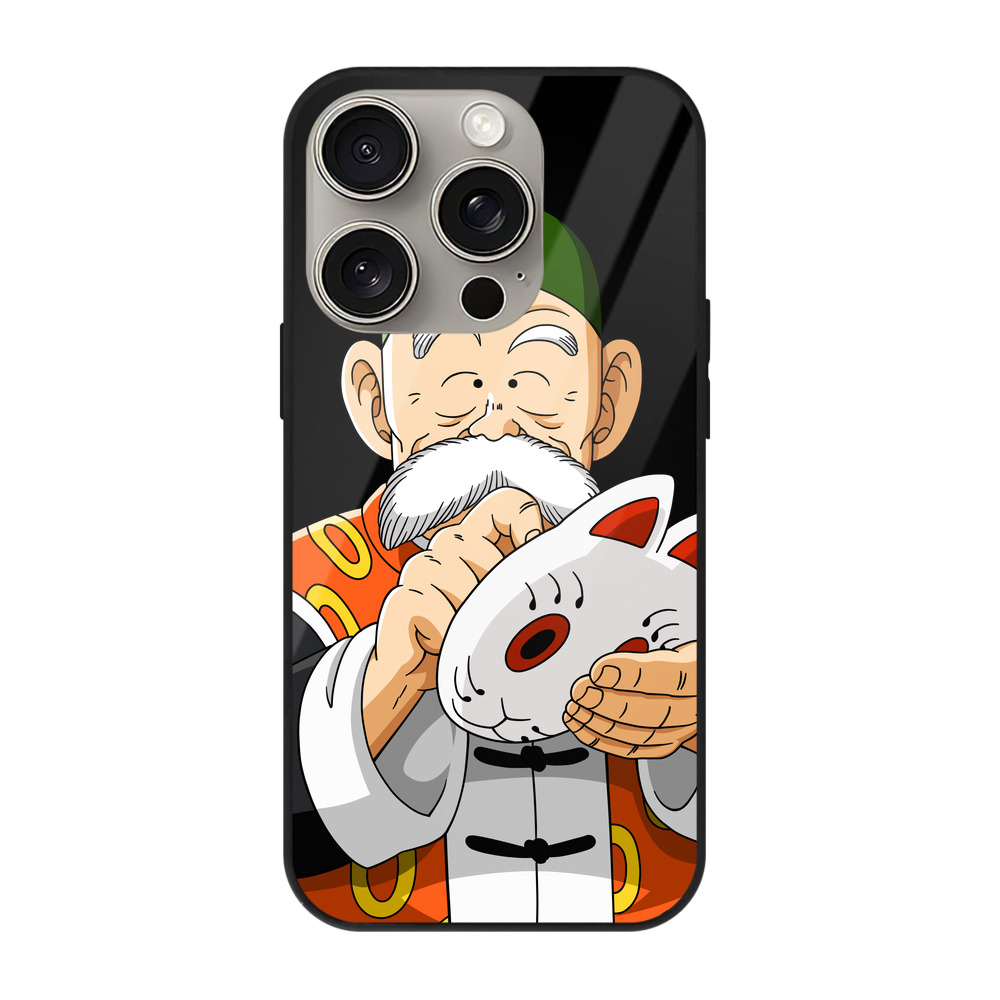 （画像用） ドラゴンボール 亀仙人（かめせんにん） DRAGON BALL Master Roshi Kame Sennin 【iPhone15Pro対応】スマホケース 耐衝撃＆黄変防止 背面ガラス