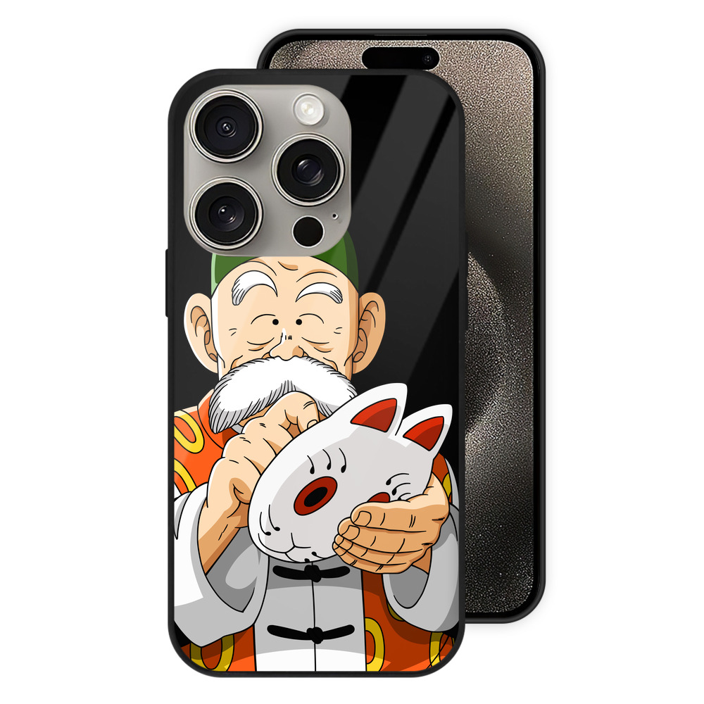 （画像用） ドラゴンボール 亀仙人（かめせんにん） DRAGON BALL Master Roshi Kame Sennin 【iPhone15Pro対応】スマホケース 耐衝撃＆黄変防止 背面ガラス