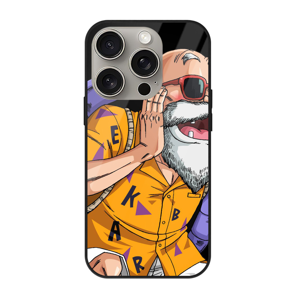 （画像用） ドラゴンボール 亀仙人（かめせんにん） DRAGON BALL Master Roshi Kame Sennin 【iPhone15Pro対応】スマホケース 耐衝撃＆黄変防止 背面ガラス