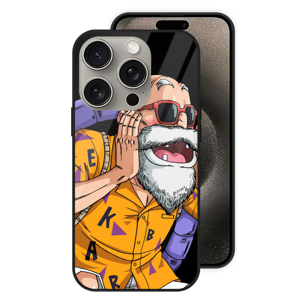 （画像用） ドラゴンボール 亀仙人（かめせんにん） DRAGON BALL Master Roshi Kame Sennin 【iPhone15Pro対応】スマホケース 耐衝撃＆黄変防止 背面ガラス