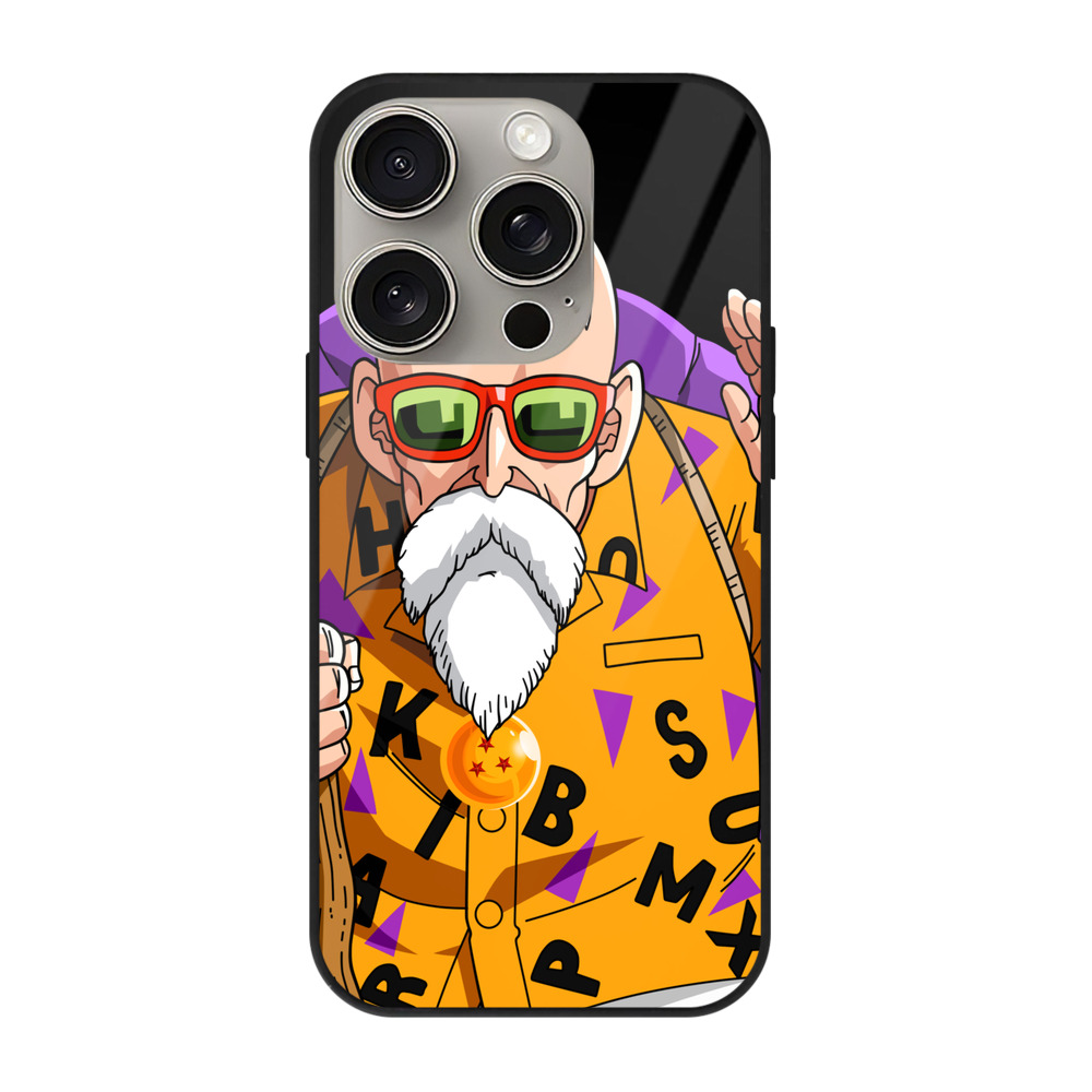 （画像用） ドラゴンボール 亀仙人（かめせんにん） DRAGON BALL Master Roshi Kame Sennin 【iPhone15Pro対応】スマホケース 耐衝撃＆黄変防止 背面ガラス