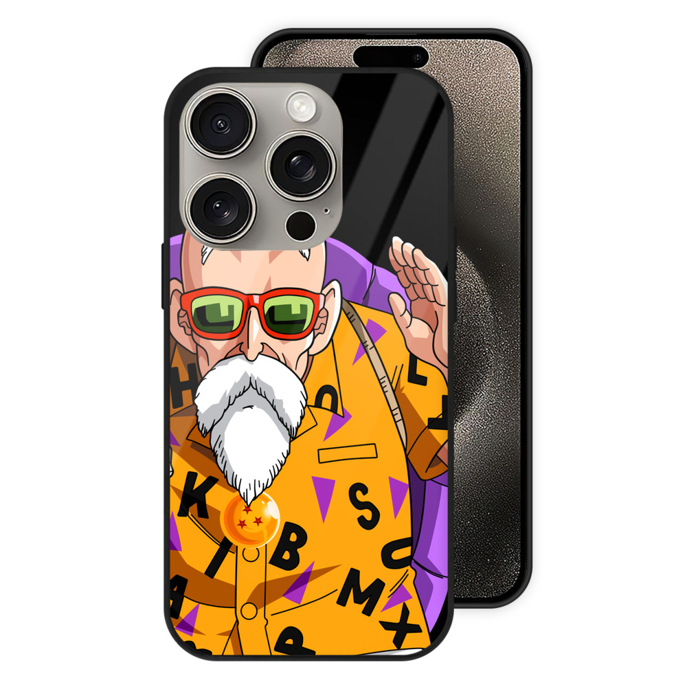 （画像用） ドラゴンボール 亀仙人（かめせんにん） DRAGON BALL Master Roshi Kame Sennin 【iPhone15Pro対応】スマホケース 耐衝撃＆黄変防止 背面ガラス