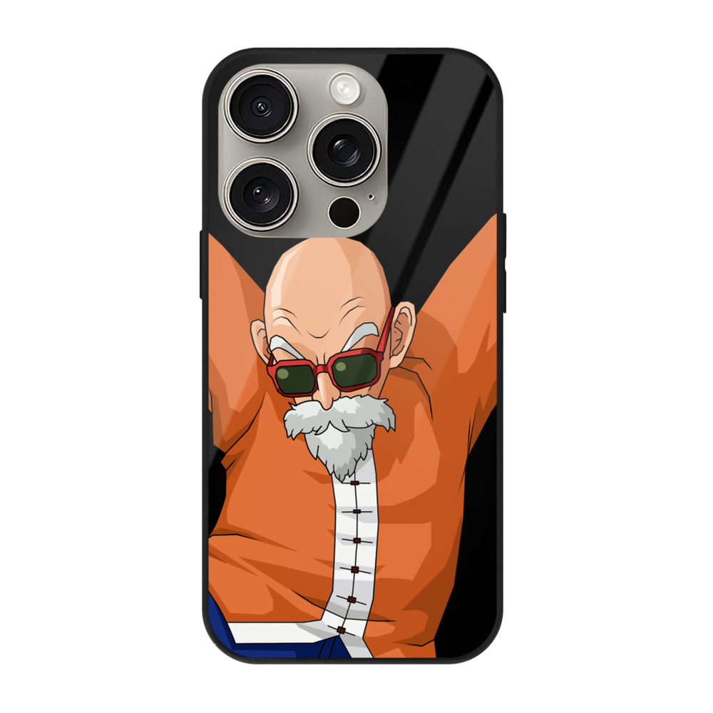 （画像用） ドラゴンボール 亀仙人（かめせんにん） DRAGON BALL Master Roshi Kame Sennin 【iPhone15Pro対応】スマホケース 耐衝撃＆黄変防止 背面ガラス