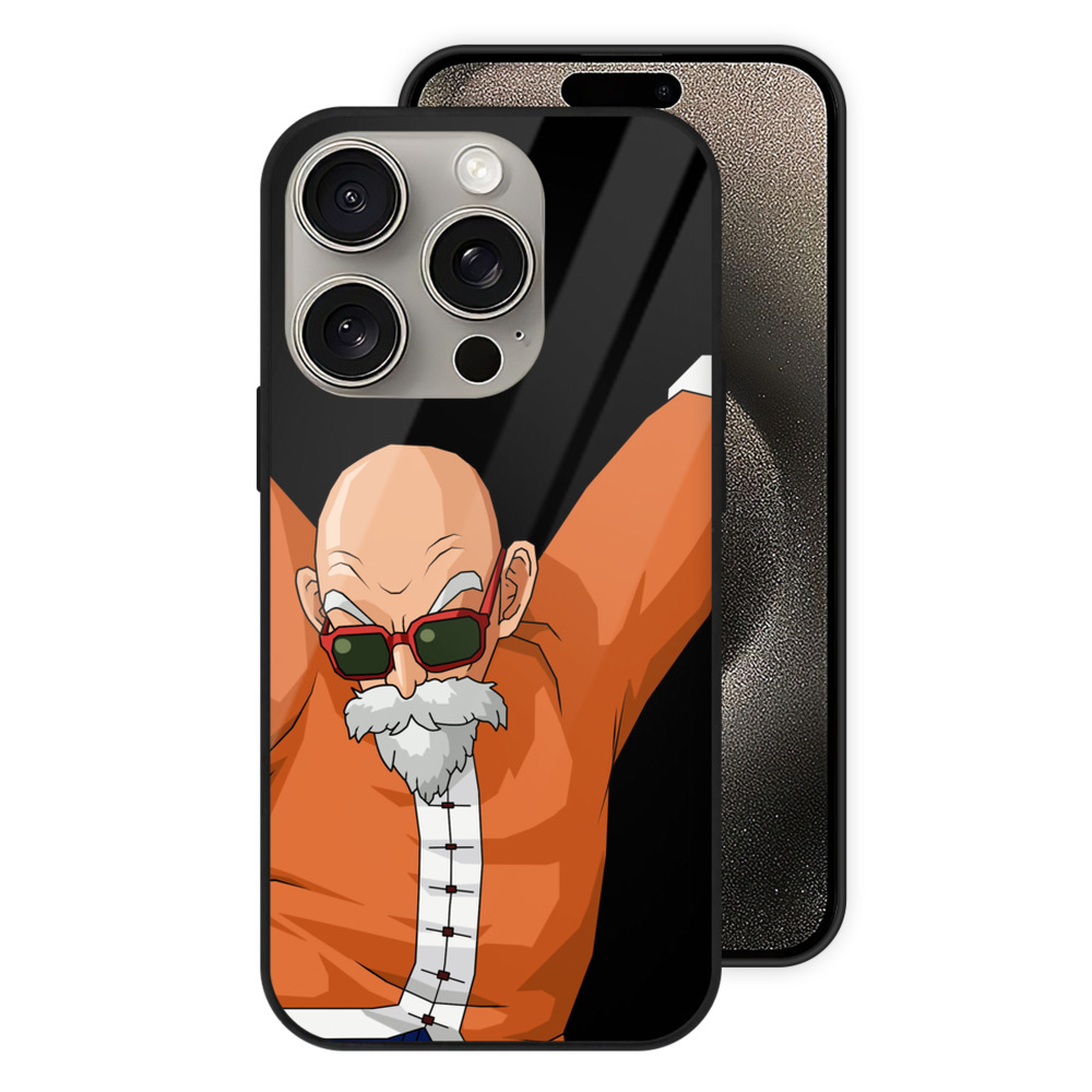 （画像用） ドラゴンボール 亀仙人（かめせんにん） DRAGON BALL Master Roshi Kame Sennin 【iPhone15Pro対応】スマホケース 耐衝撃＆黄変防止 背面ガラス