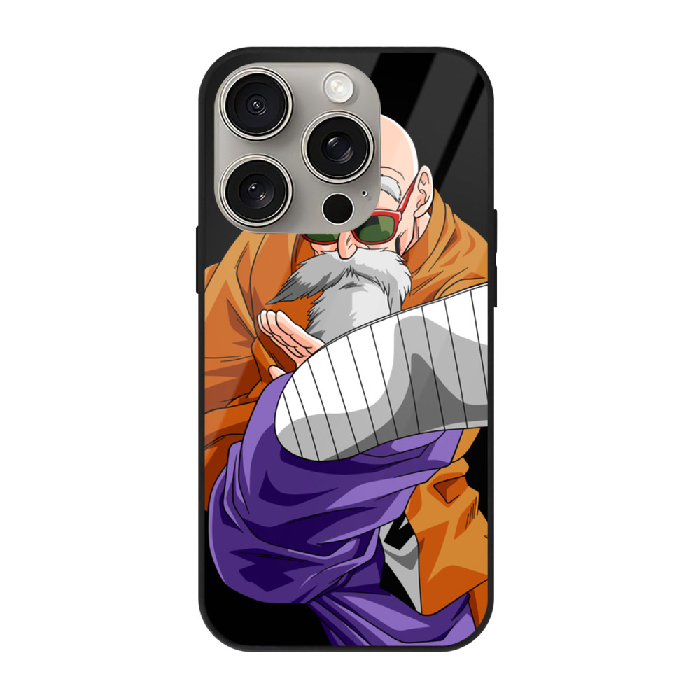 （画像用） ドラゴンボール 亀仙人（かめせんにん） DRAGON BALL Master Roshi Kame Sennin 【iPhone15Pro対応】スマホケース 耐衝撃＆黄変防止 背面ガラス