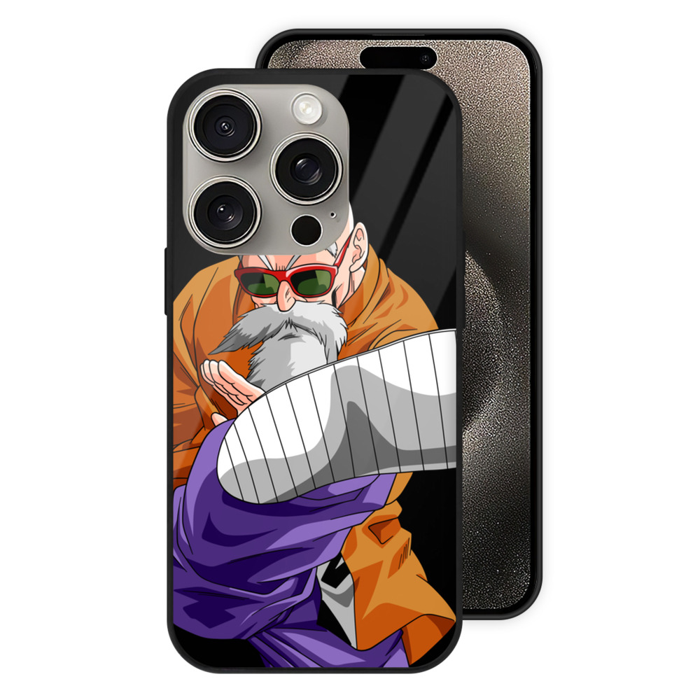 （画像用） ドラゴンボール 亀仙人（かめせんにん） DRAGON BALL Master Roshi Kame Sennin 【iPhone15Pro対応】スマホケース 耐衝撃＆黄変防止 背面ガラス