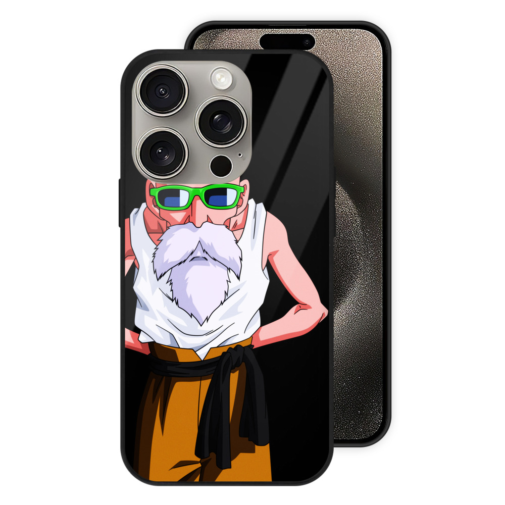 （画像用） ドラゴンボール 亀仙人（かめせんにん） DRAGON BALL Master Roshi Kame Sennin 【iPhone15Pro対応】スマホケース 耐衝撃＆黄変防止 背面ガラス