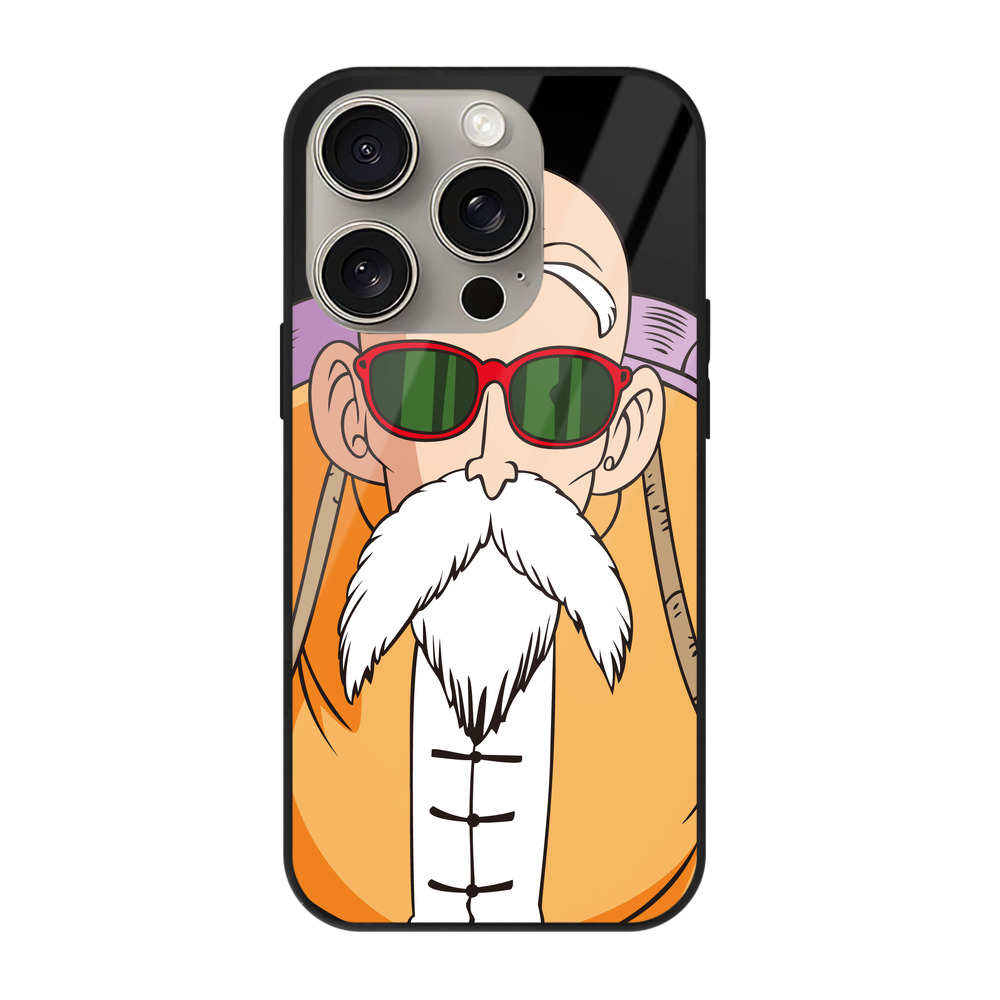（画像用） ドラゴンボール 亀仙人（かめせんにん） DRAGON BALL Master Roshi Kame Sennin 【iPhone15Pro対応】スマホケース 耐衝撃＆黄変防止 背面ガラス