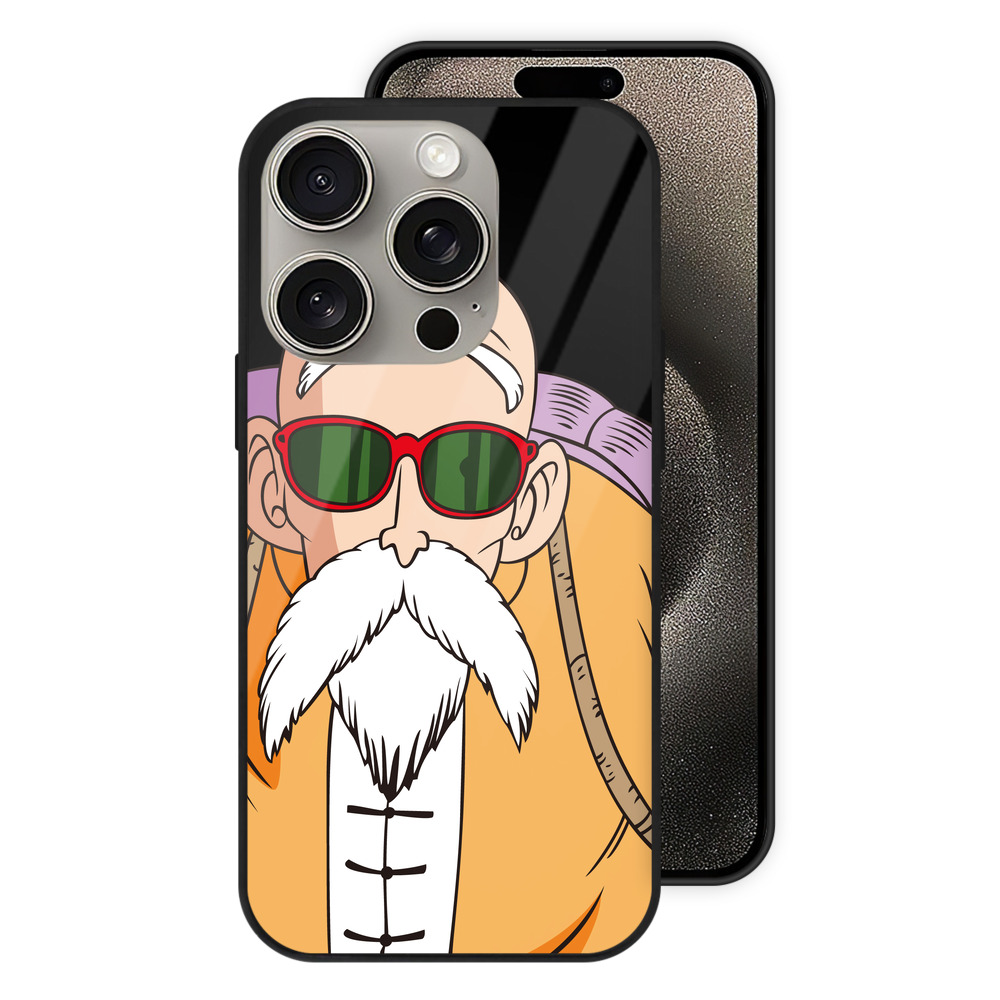 （画像用） ドラゴンボール 亀仙人（かめせんにん） DRAGON BALL Master Roshi Kame Sennin 【iPhone15Pro対応】スマホケース 耐衝撃＆黄変防止 背面ガラス