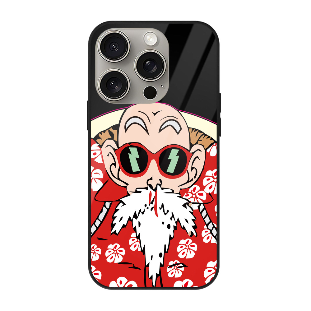 （画像用） ドラゴンボール 亀仙人（かめせんにん） DRAGON BALL Master Roshi Kame Sennin 【iPhone15Pro対応】スマホケース 耐衝撃＆黄変防止 背面ガラス