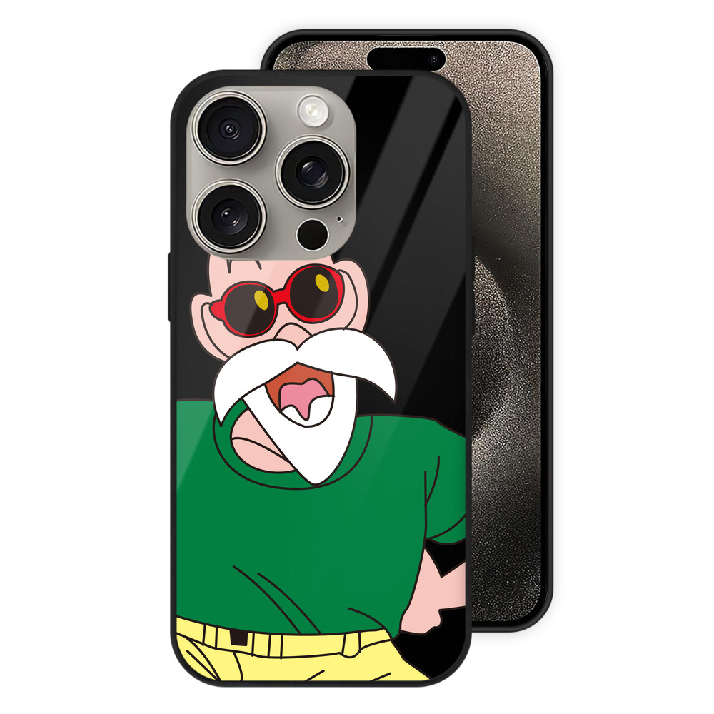 （画像用） ドラゴンボール 亀仙人（かめせんにん） DRAGON BALL Master Roshi Kame Sennin 【iPhone15Pro対応】スマホケース 耐衝撃＆黄変防止 背面ガラス
