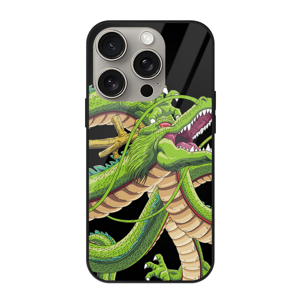 （画像用） ドラゴンボール 神龍 シェンロン DRAGON BALL Shenron 【iPhone15Pro対応】スマホケース 耐衝撃＆黄変防止 背面ガラス