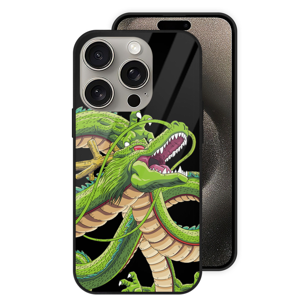 （画像用） ドラゴンボール 神龍 シェンロン DRAGON BALL Shenron 【iPhone15Pro対応】スマホケース 耐衝撃＆黄変防止 背面ガラス