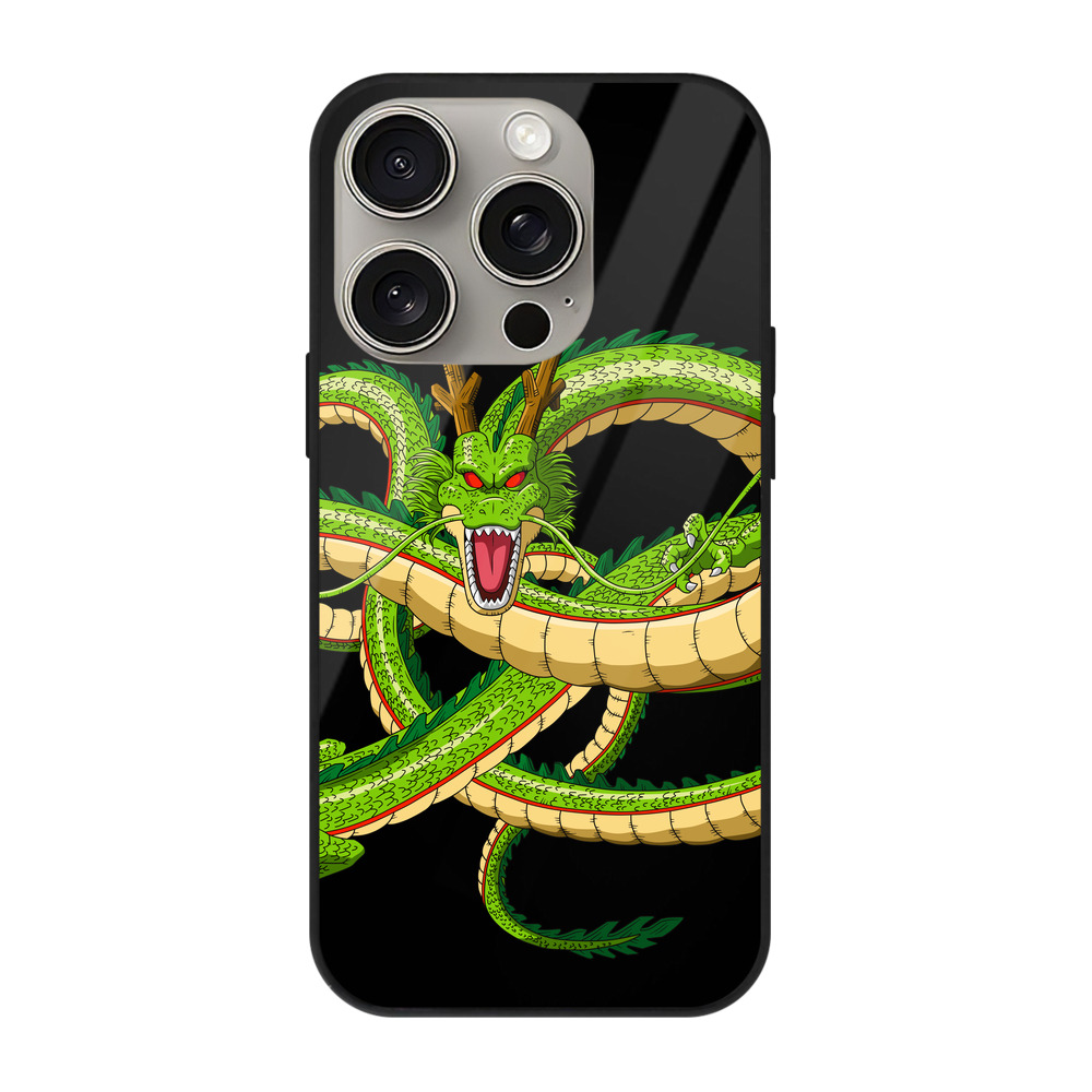 （画像用） ドラゴンボール 神龍 シェンロン DRAGON BALL Shenron 【iPhone15Pro対応】スマホケース 耐衝撃＆黄変防止 背面ガラス
