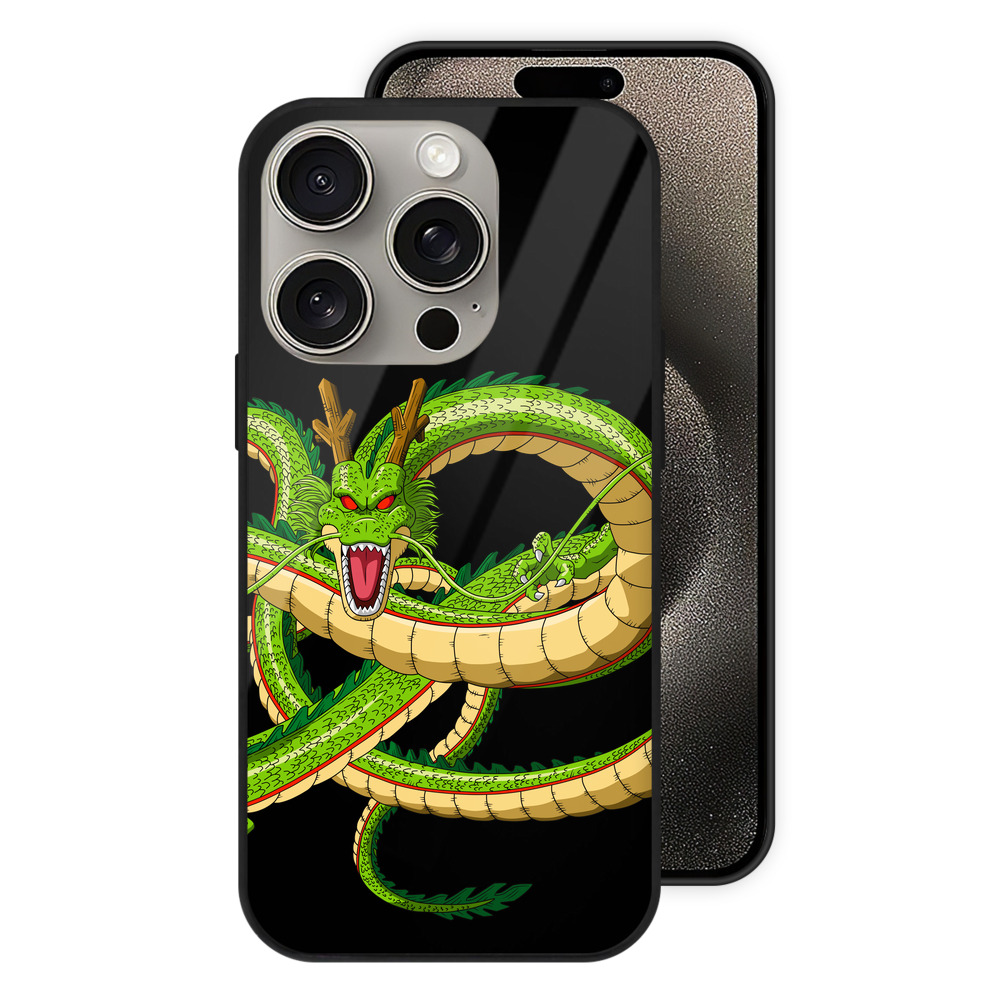 （画像用） ドラゴンボール 神龍 シェンロン DRAGON BALL Shenron 【iPhone15Pro対応】スマホケース 耐衝撃＆黄変防止 背面ガラス
