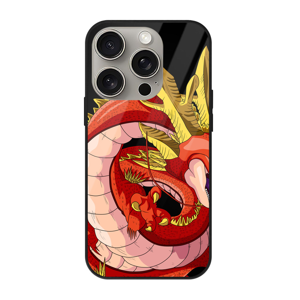 （画像用） ドラゴンボール 神龍 シェンロン DRAGON BALL Shenron 【iPhone15Pro対応】スマホケース 耐衝撃＆黄変防止 背面ガラス