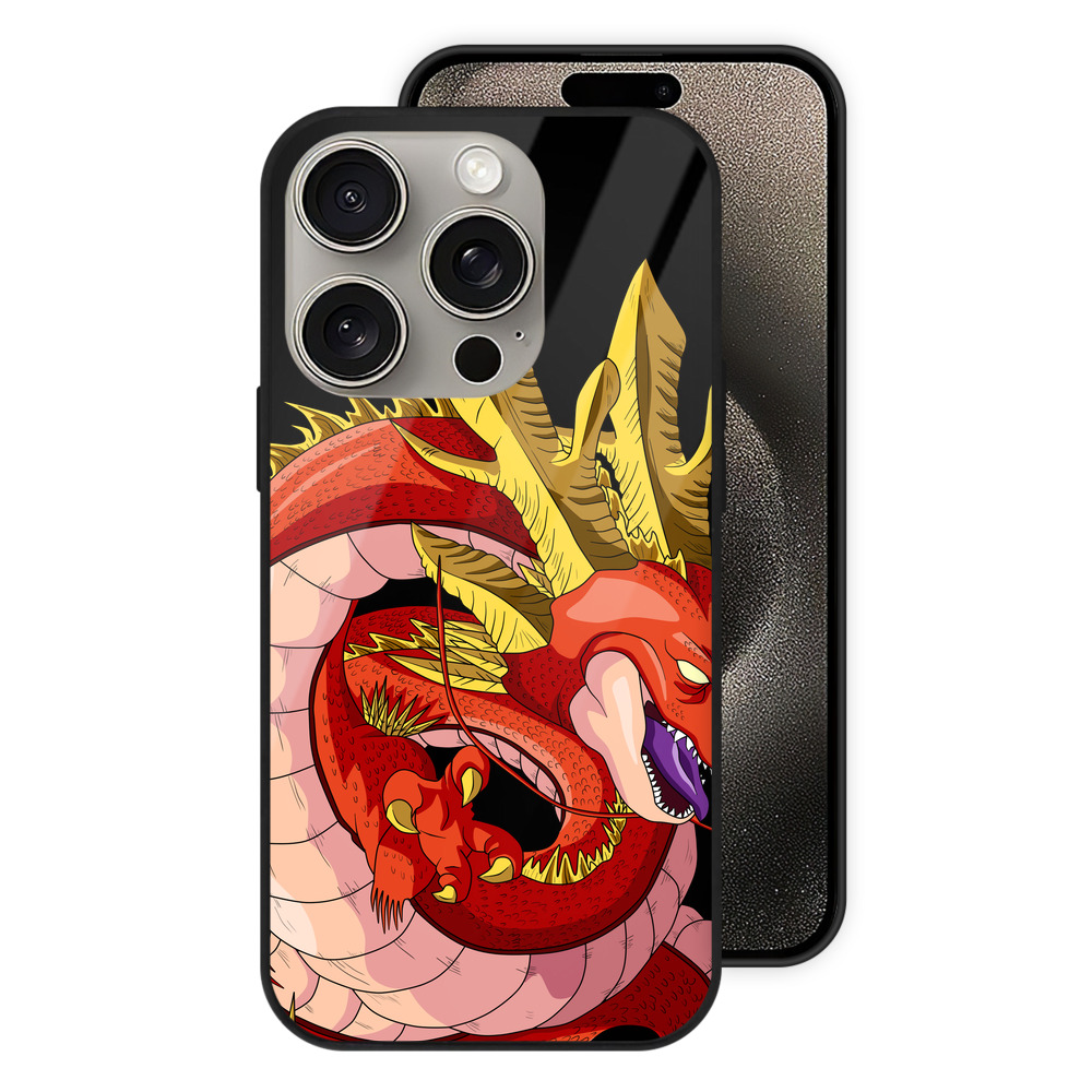 （画像用） ドラゴンボール 神龍 シェンロン DRAGON BALL Shenron 【iPhone15Pro対応】スマホケース 耐衝撃＆黄変防止 背面ガラス