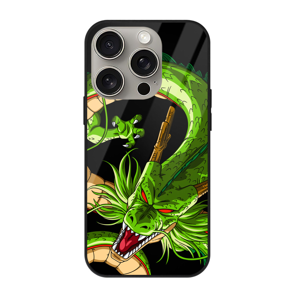 （画像用） ドラゴンボール 神龍 シェンロン DRAGON BALL Shenron 【iPhone15Pro対応】スマホケース 耐衝撃＆黄変防止 背面ガラス