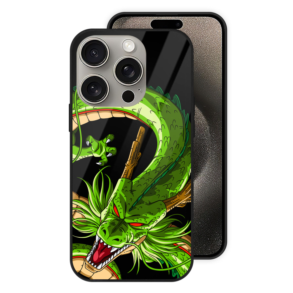 （画像用） ドラゴンボール 神龍 シェンロン DRAGON BALL Shenron 【iPhone15Pro対応】スマホケース 耐衝撃＆黄変防止 背面ガラス