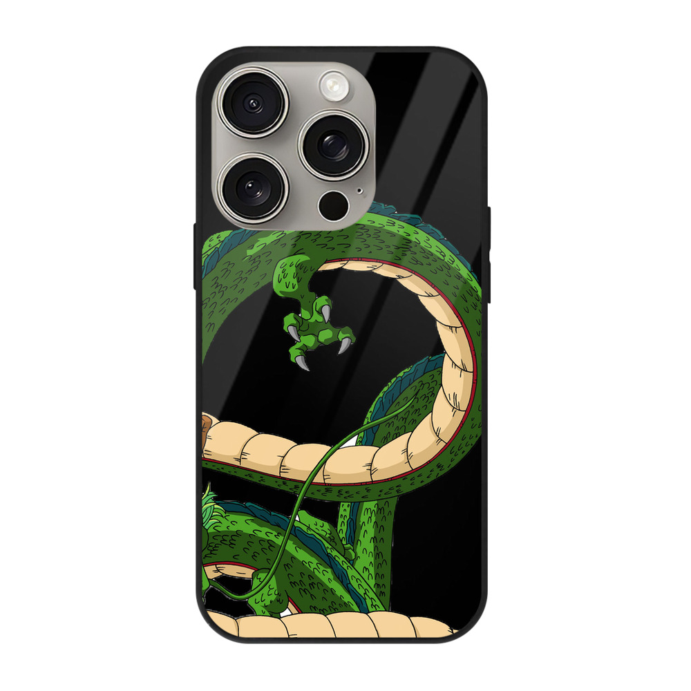 （画像用） ドラゴンボール 神龍 シェンロン DRAGON BALL Shenron 【iPhone15Pro対応】スマホケース 耐衝撃＆黄変防止 背面ガラス