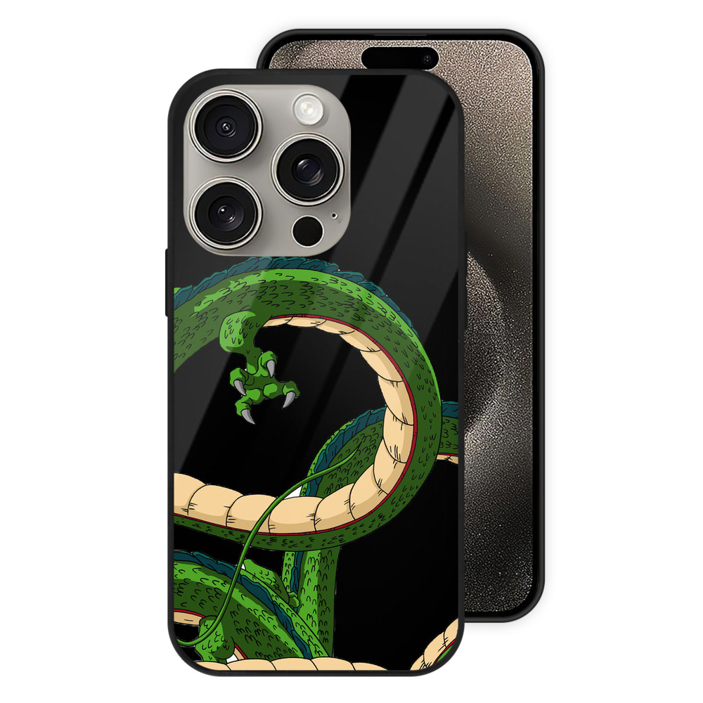 （画像用） ドラゴンボール 神龍 シェンロン DRAGON BALL Shenron 【iPhone15Pro対応】スマホケース 耐衝撃＆黄変防止 背面ガラス
