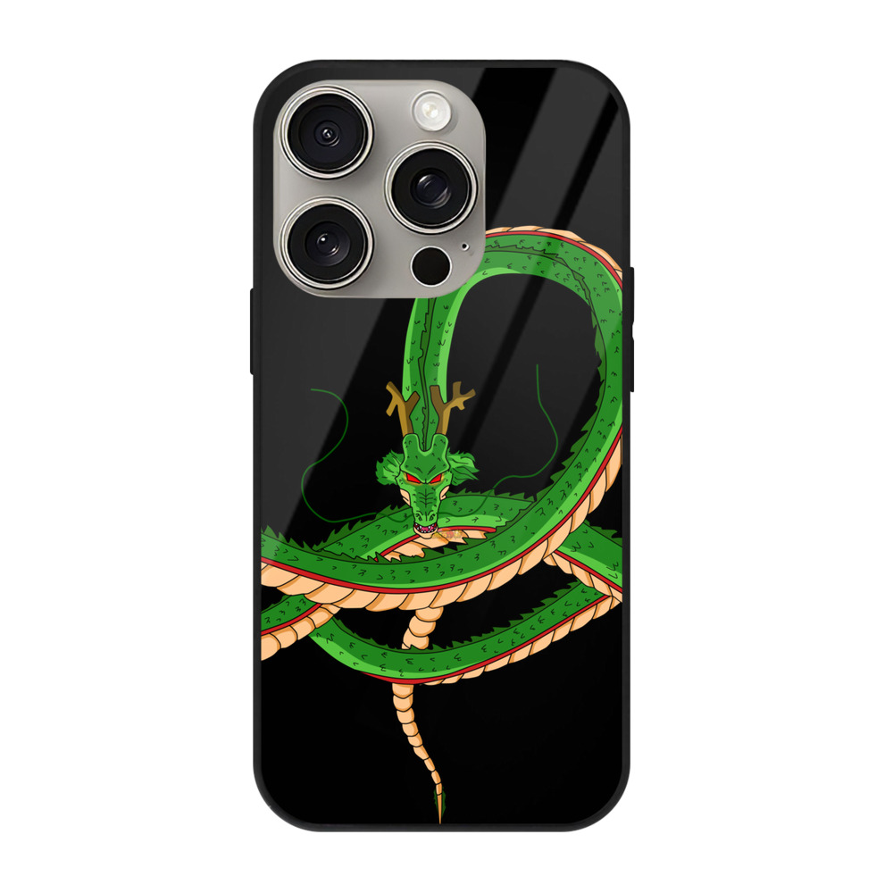 （画像用） ドラゴンボール 神龍 シェンロン DRAGON BALL Shenron 【iPhone15Pro対応】スマホケース 耐衝撃＆黄変防止 背面ガラス