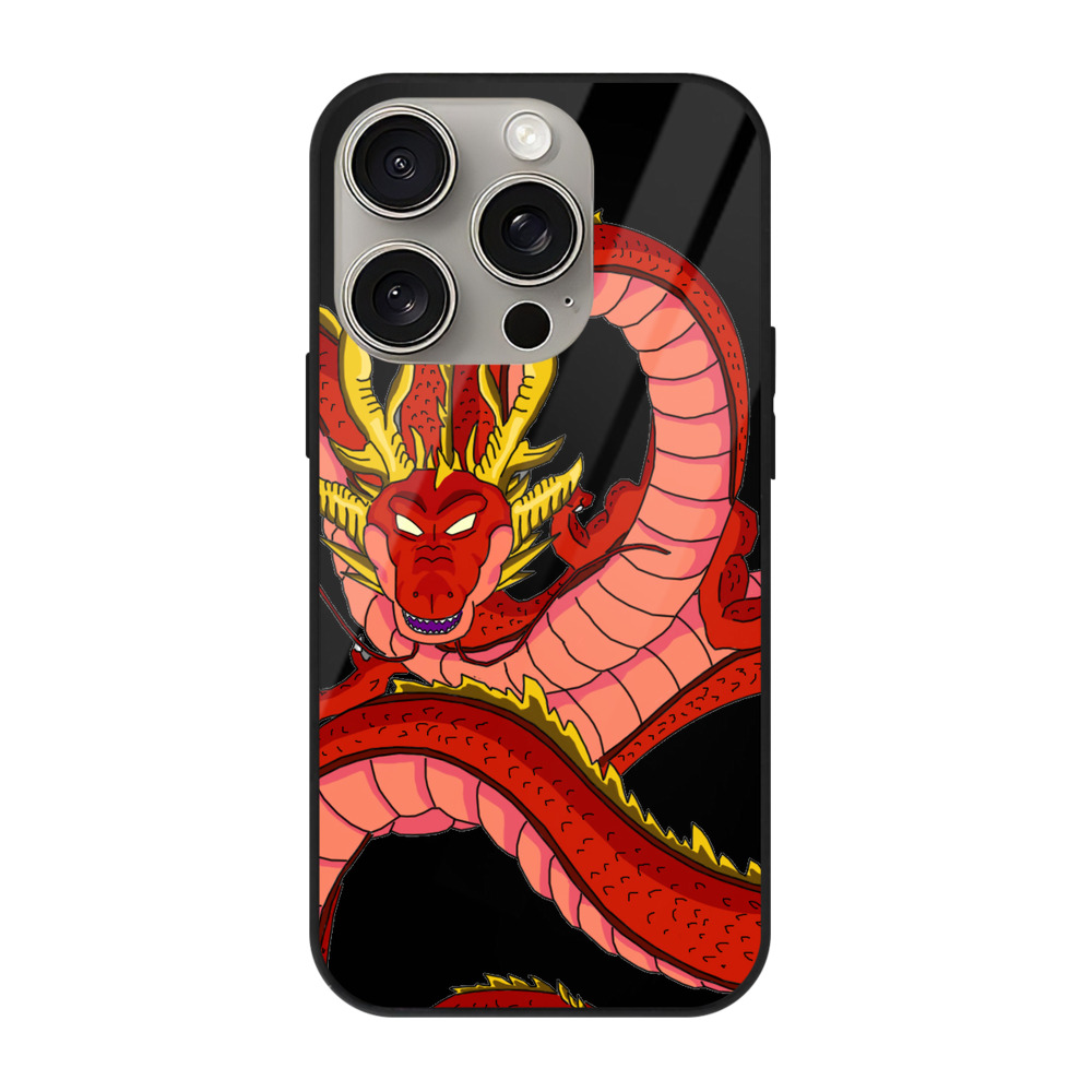 （画像用） ドラゴンボール 神龍 シェンロン DRAGON BALL Shenron 【iPhone15Pro対応】スマホケース 耐衝撃＆黄変防止 背面ガラス